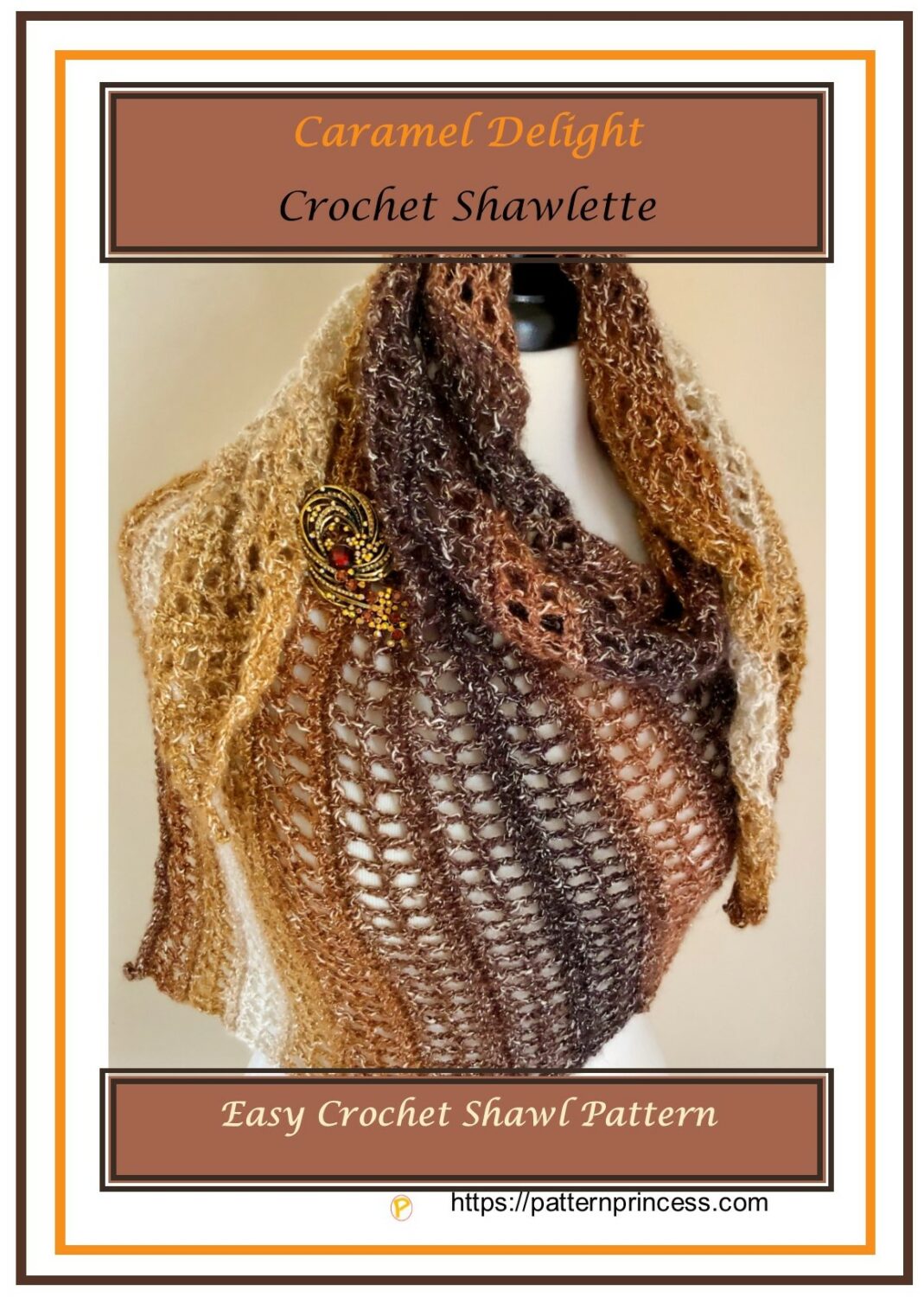 Caramel Delight Crochet Shawlette - Pattern Princess