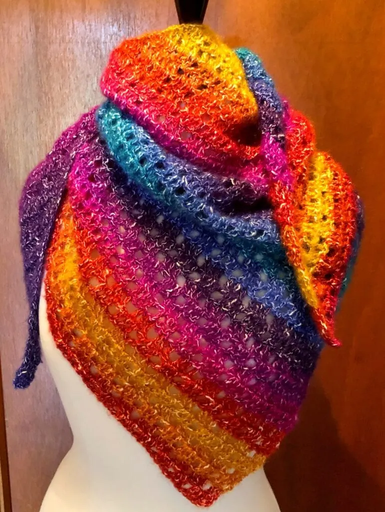 Restful Rainbow Shawl in a Ball yarn Wrap
