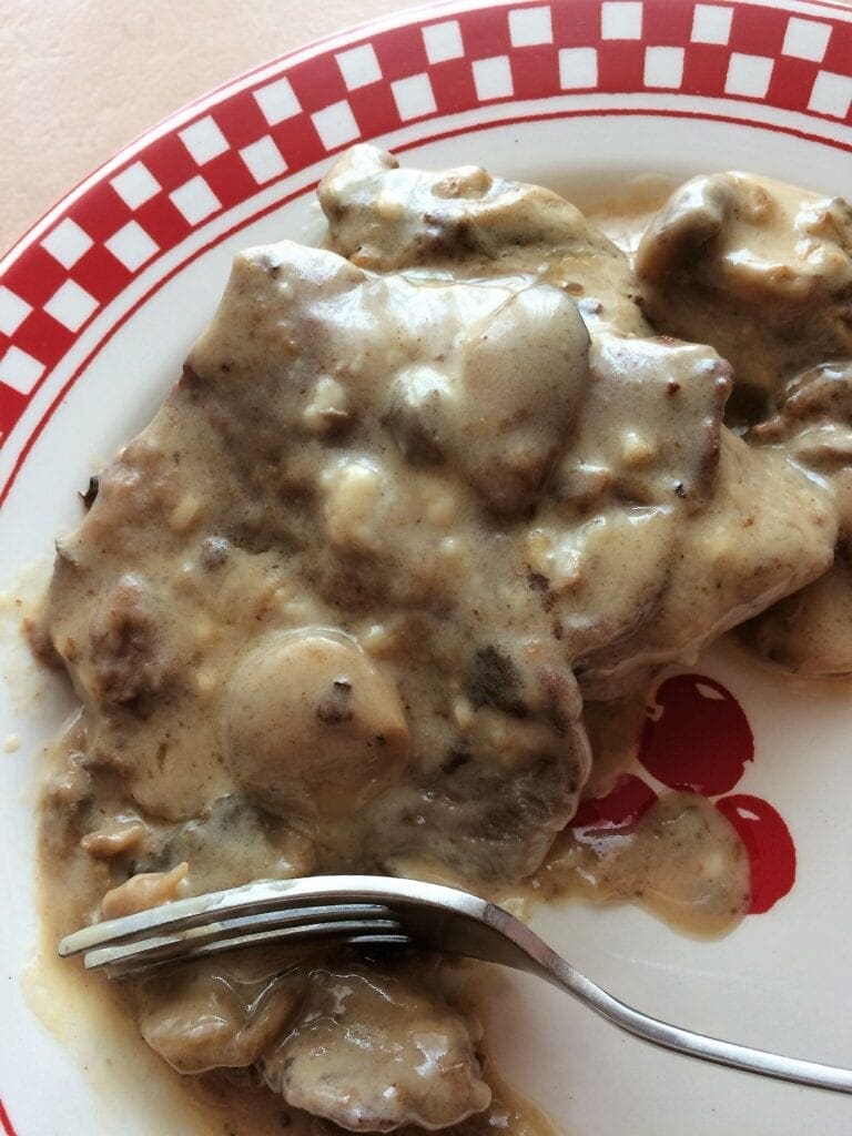 Tender Swiss Steak with Mushroom Sauce