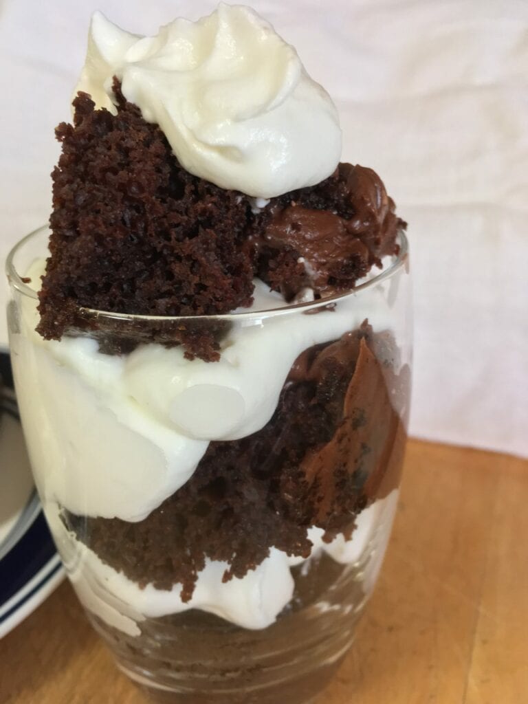 Chocolate Cake Trifle in Fancy Glass