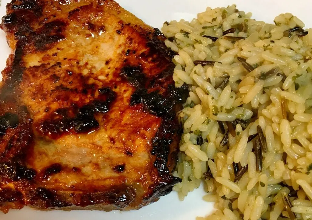 Pork Chops with a Wild Rice Side Dish