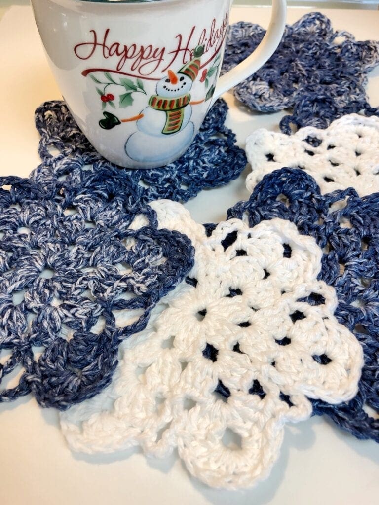 Crochet Simple Snowflake Coaster