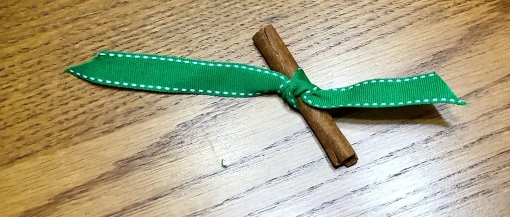 Tying Ribbon Around a Stick for the Stem