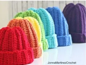 crochet ribbed beanie hat
