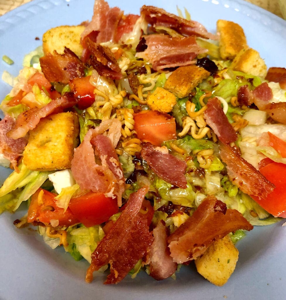 Garden Salad with Warm Bacon Salad Dressing