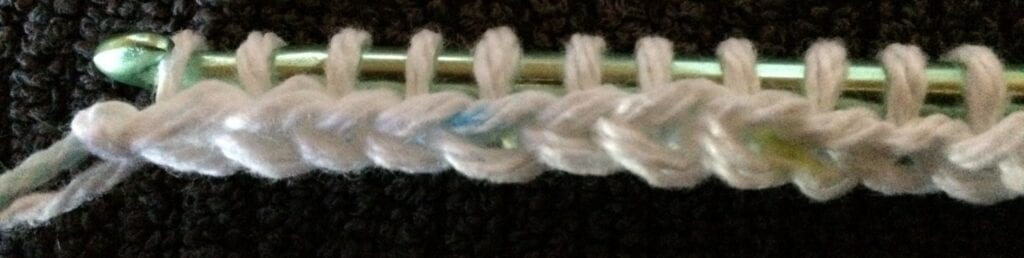 Close up of Yarn Loops on Hook