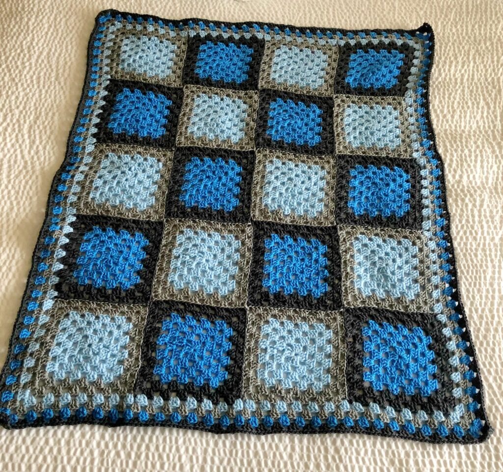 Crochet Blue and Grey Blanket