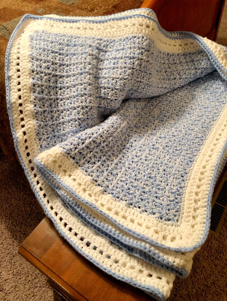 V-Stitch Chunky Blanket Partially Folded Open