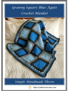 Granny Square Blue Agate Crochet Blanket