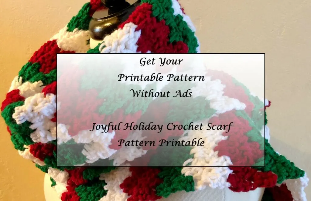 Joyful Holiday Crochet Scarf Pattern Printable