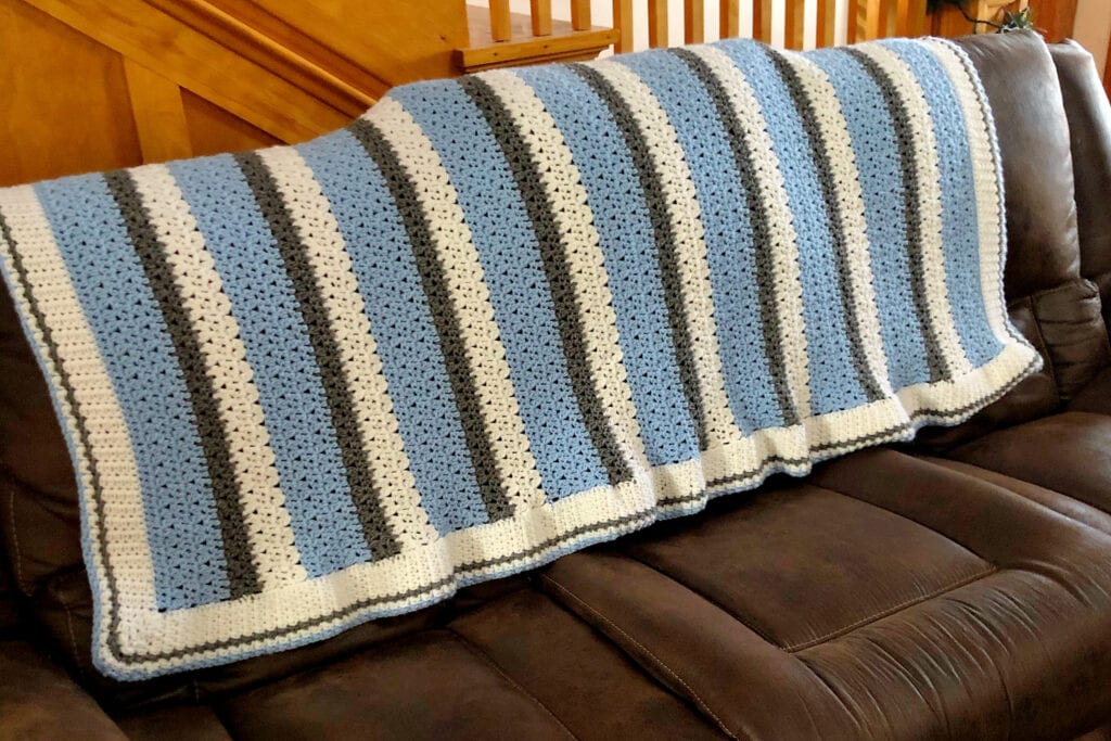 Crochet Textured Blanket on Sofa