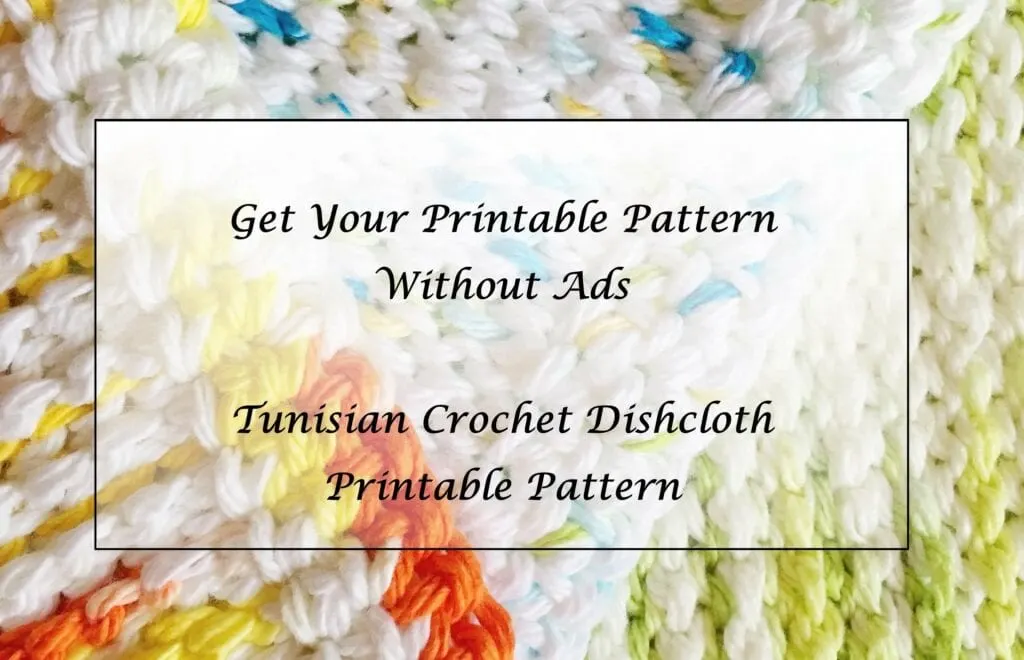 Tunisian Crochet Dishcloth Printable Pattern