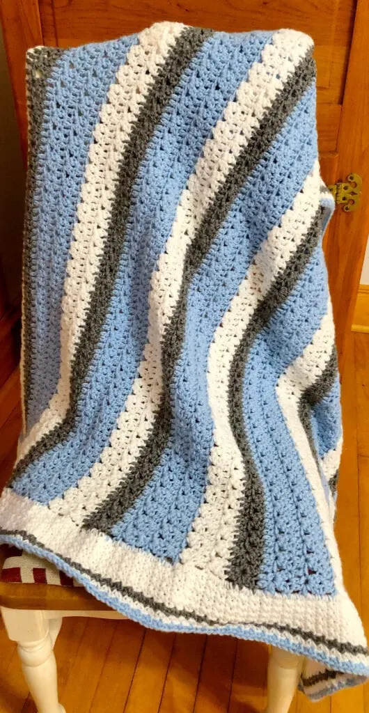Textured Crochet Blanket on Chair