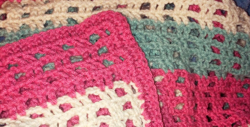 Crochet Window Pane Stitches in Throw