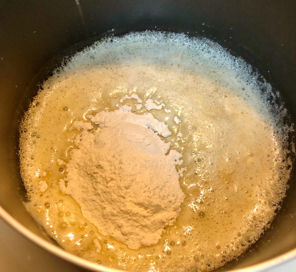 Adding Flour to the Butter for the Sauce