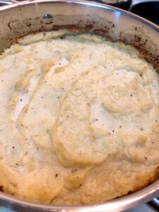 Baked Shepherd's Pie with kielbasa baked in kettle