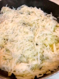 Shredded Potatoes in a Pan