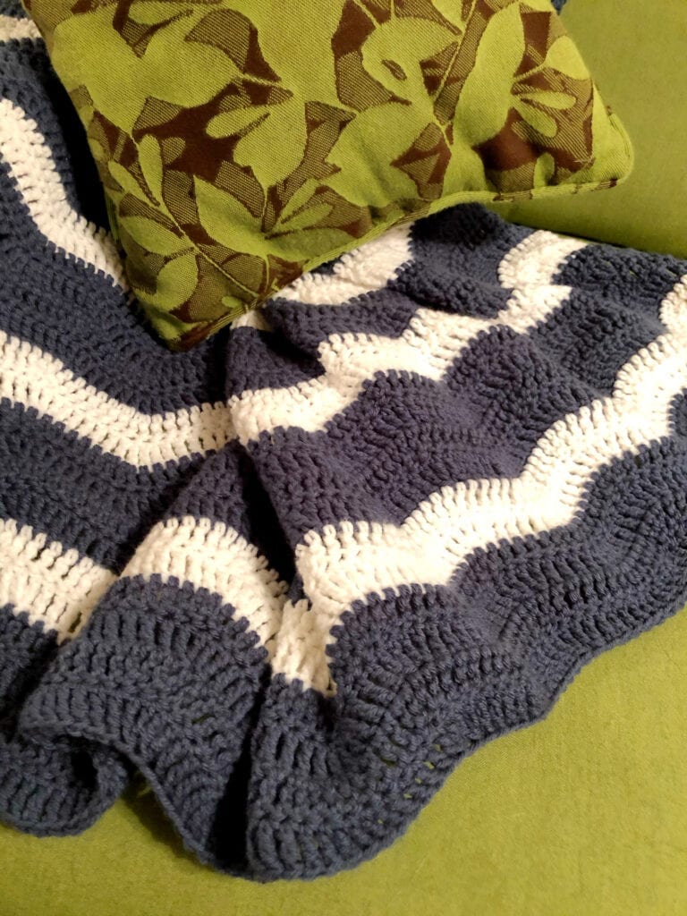 Crochet Ripple Blanket on Chair