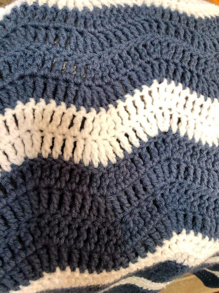 Close up of Ripple Stitch Pattern