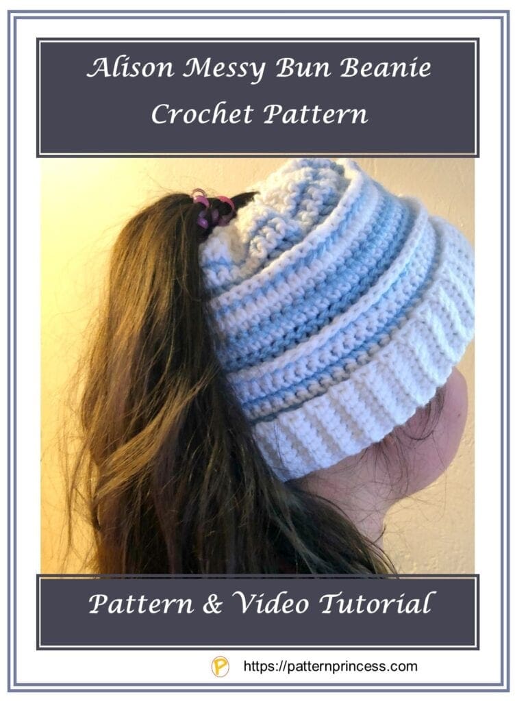 Alison Messy Bun Beanie Crochet Pattern