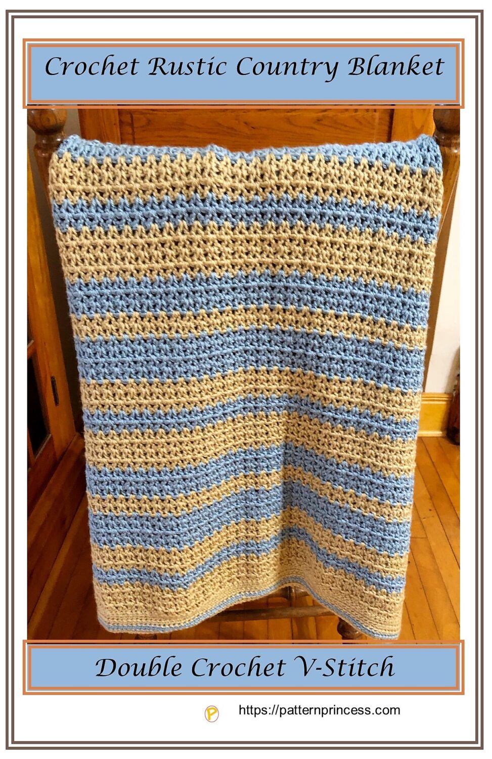 Crochet Rustic Country Farmhouse Blanket Free Pattern Pattern Princess