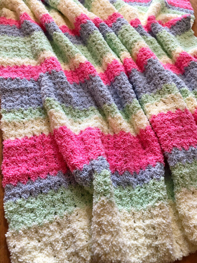 Pastel Chunky Crochet Blanket Pattern