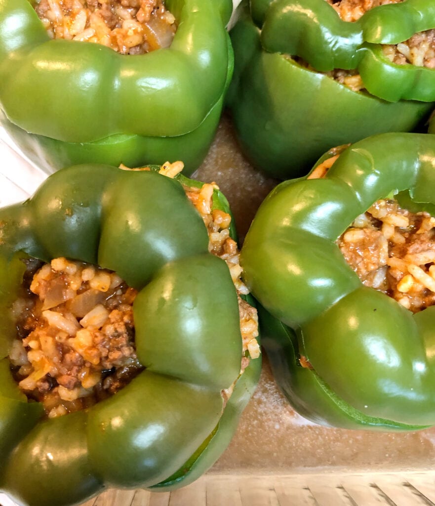 Preparing the Peppers for Baking