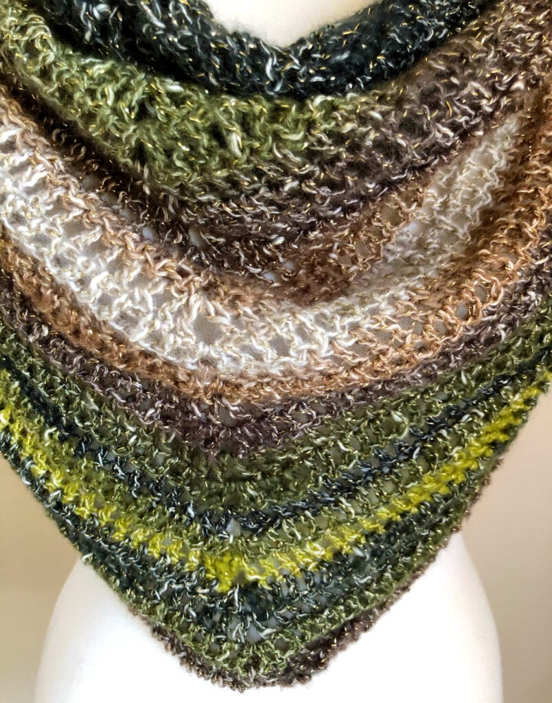 Close up of Lacy Shawl Stitches