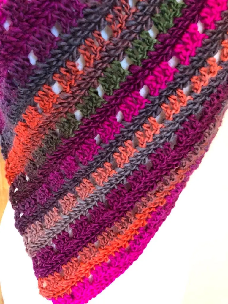 Tropical Color Triangle Crochet Shawl
