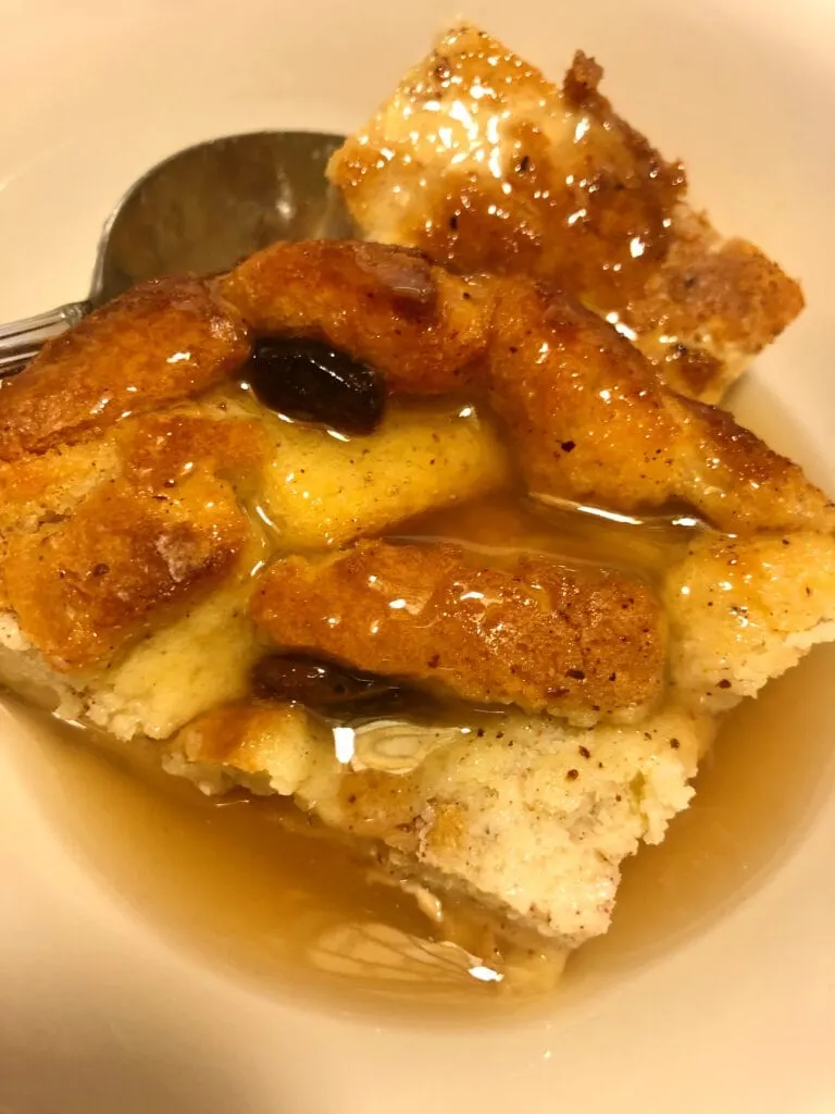 Old Fashioned Bread Pudding with Vanilla Custard Sauce