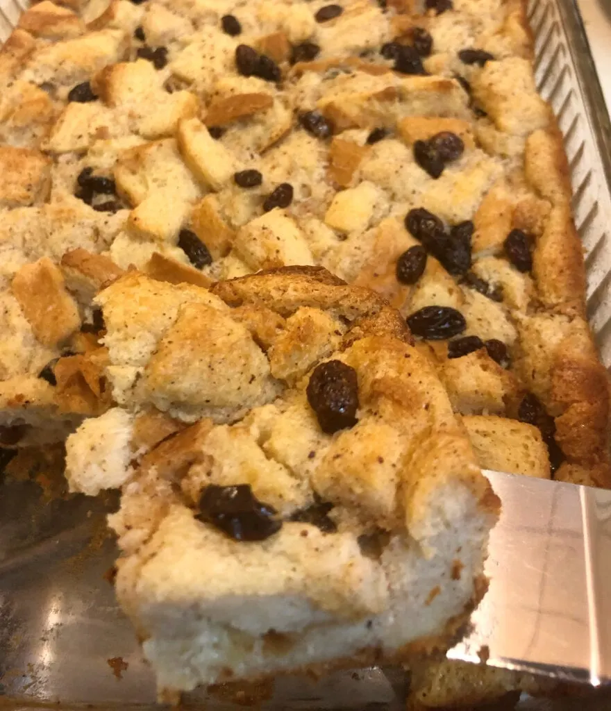 Serving the Classic Bread Pudding