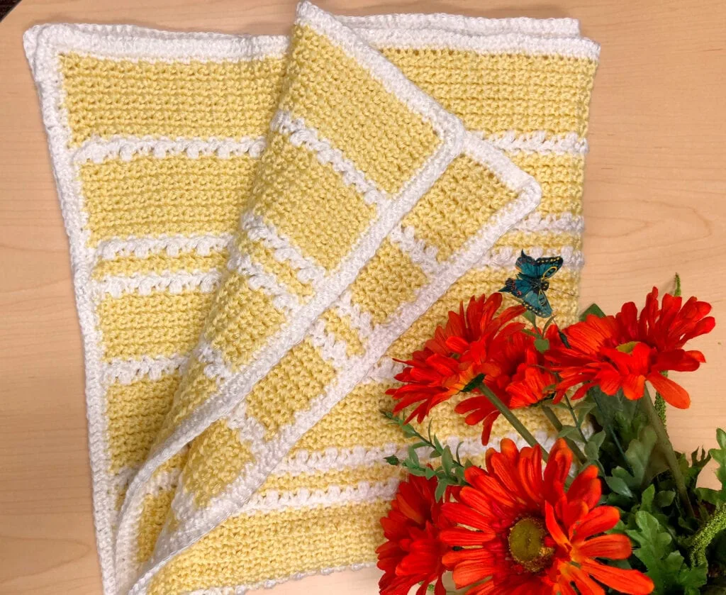 Yellow Crochet Baby Blanket