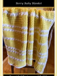 Pretty Crochet Mesh and Berry Baby Blanket
