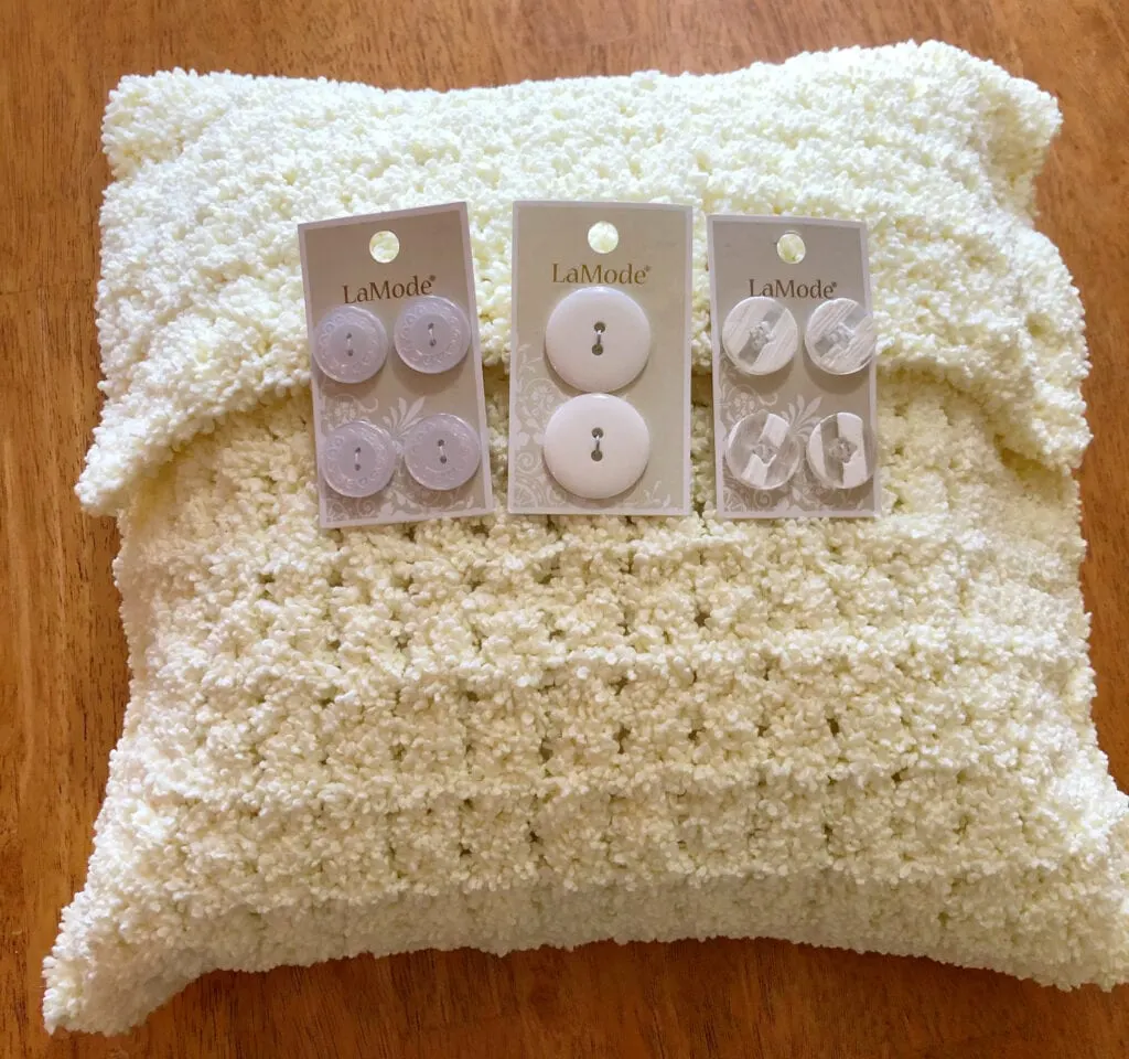 Choosing the Buttons for the Crochet Pillow