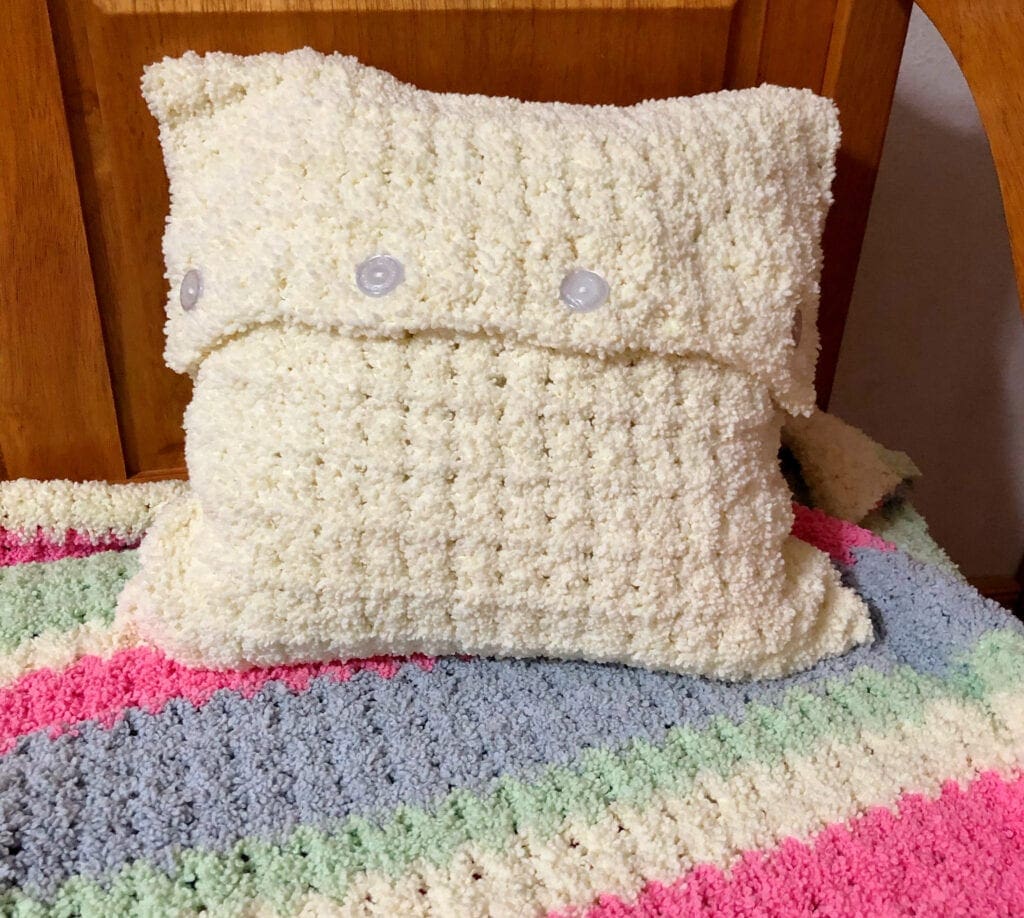 Fluffy Crochet Pillow