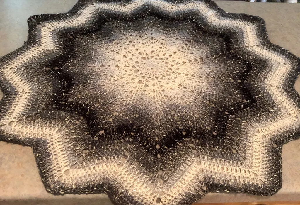 Gothic Crochet Center Piece Laying Flat