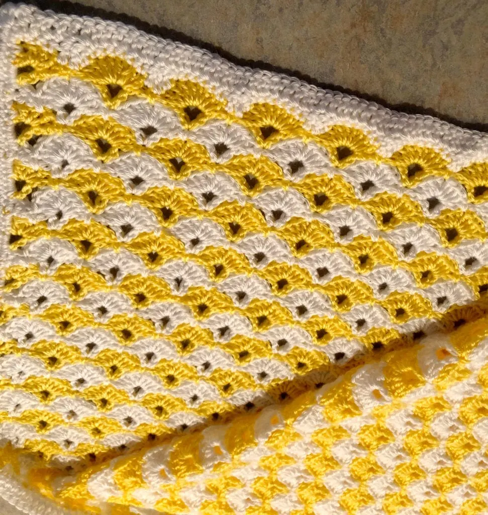 Double Crochet Border on Baby Blanket