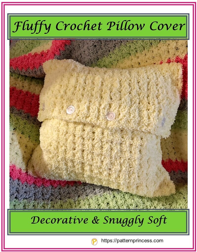 Fluffy Crochet Pillow Cover