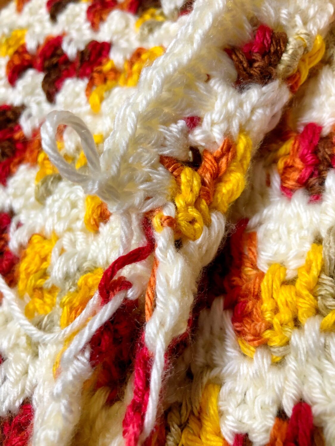 Crocheting White Border Through Front and Back of Pillow Cover