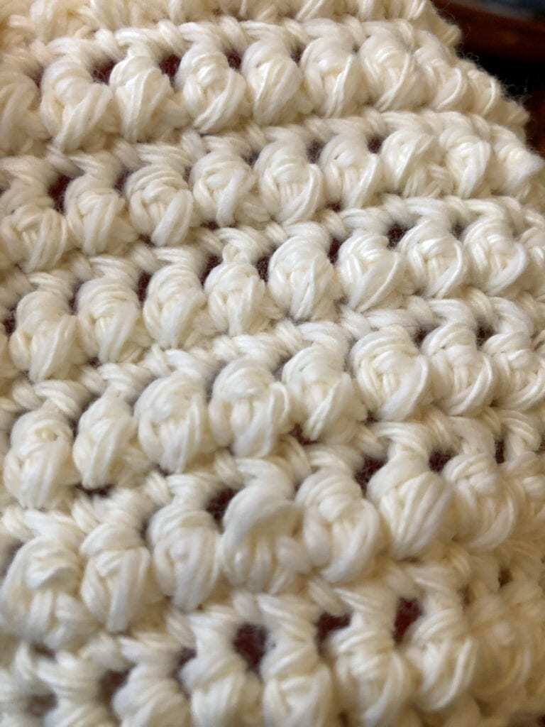 Close Up of Single Crochet Puff Stitch