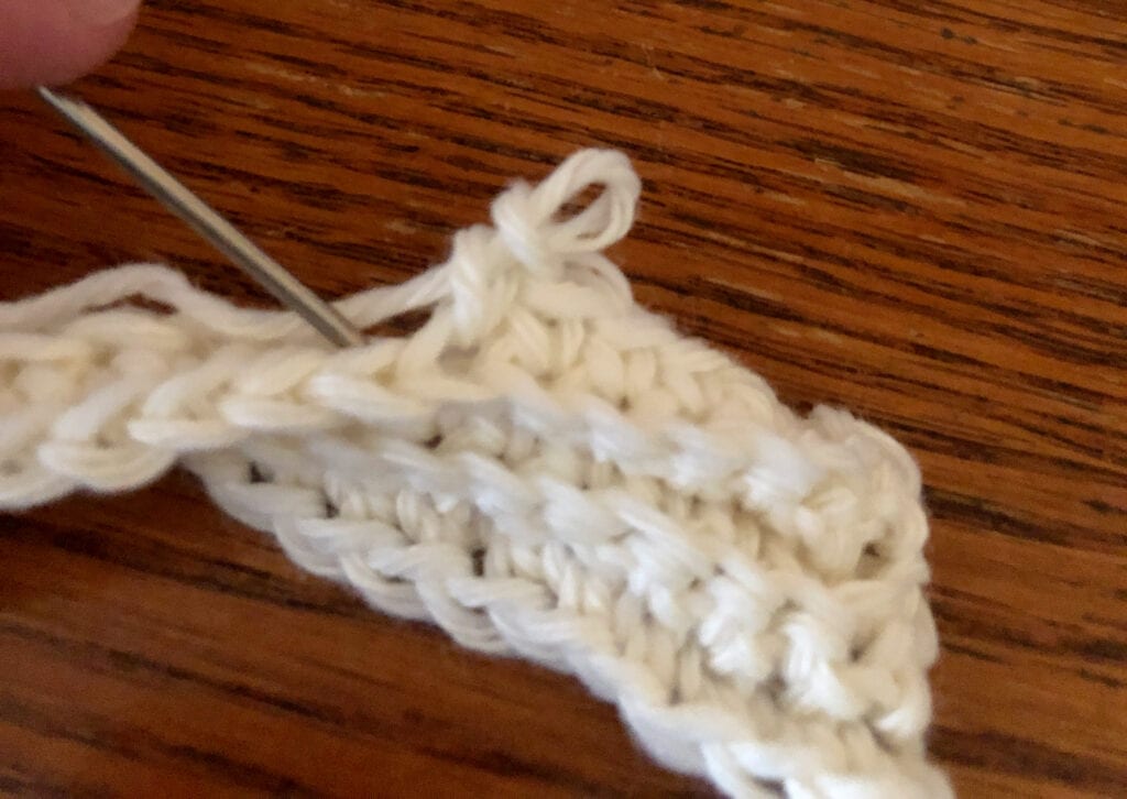 Photo Showing Back Loop of Crochet Stitch