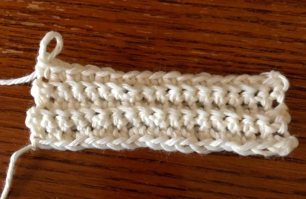 Swatch of Single Crochet Ribbing