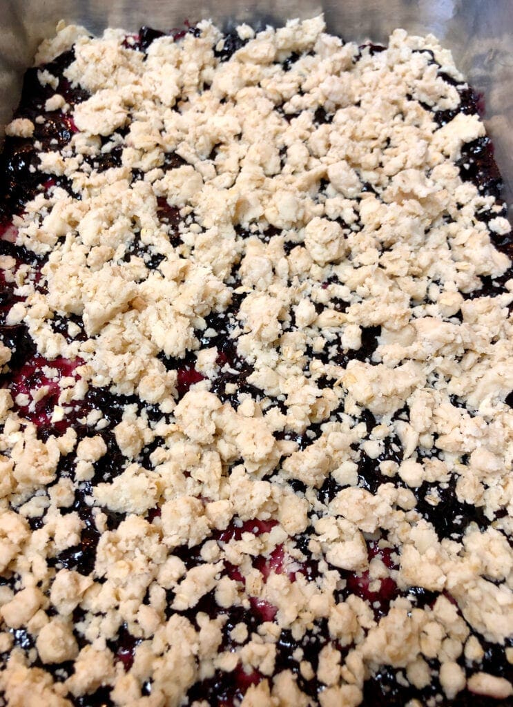 Blueberry Dessert Bars Ready for Baking