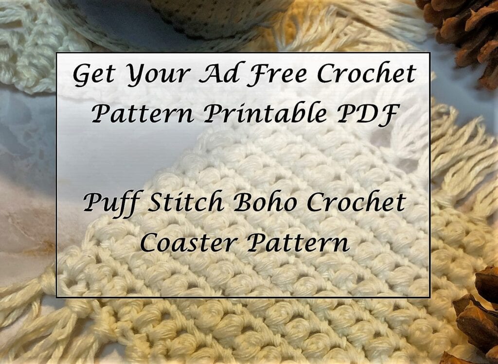 Puff Stitch Boho Crochet Coaster Pattern