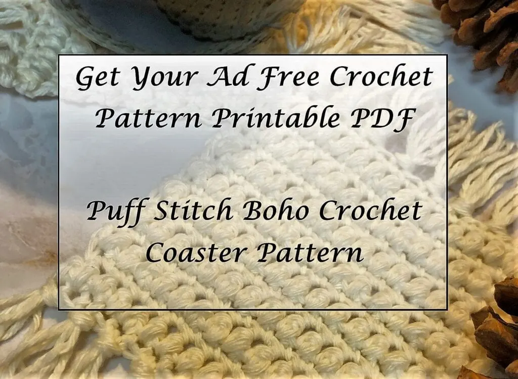 Puff Stitch Boho Crochet Coaster Pattern