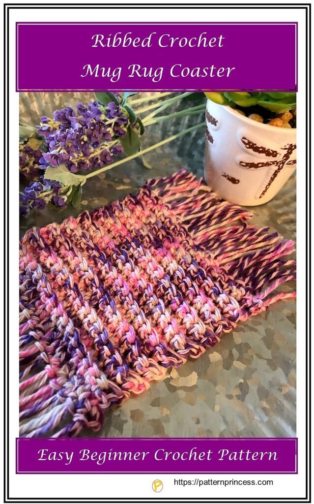 Ribbed Crochet Mug Rug Coaster