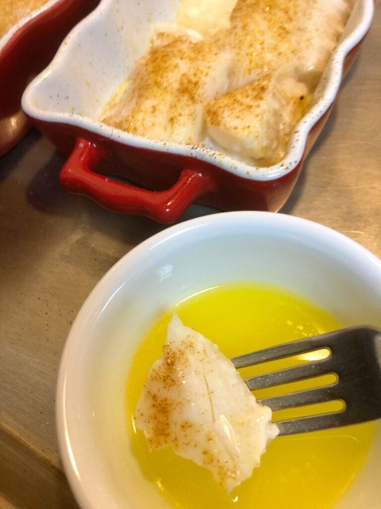 Dipping Fish in Melted Butter