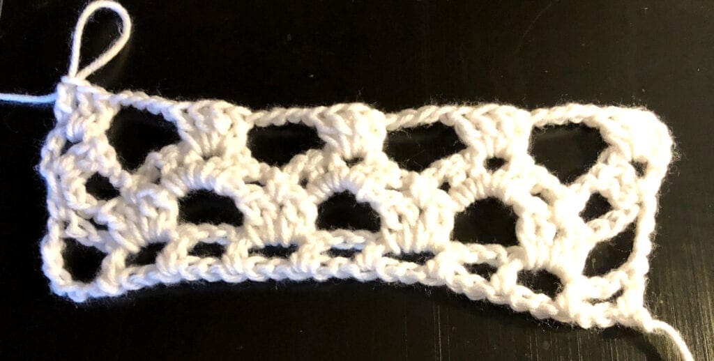 Row Four Consists of 4 DC and CH Stitches