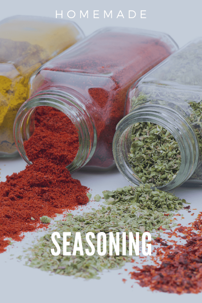 Homemade Seasoning Mixes in Jars Tipped Over