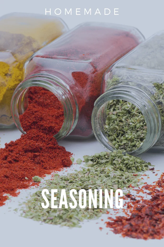 Homemade Seasoning Mixes in Jars Tipped Over